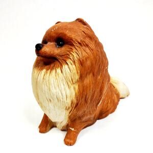 VTG 1985 Sandicast Pomeranian Dog Puppy Figurine Statue 189 Signed Sandra Brue